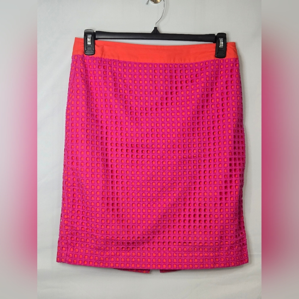 Talbots Pink and Orange Pencil Skirt Women's Petite Size 8P